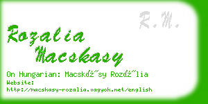 rozalia macskasy business card